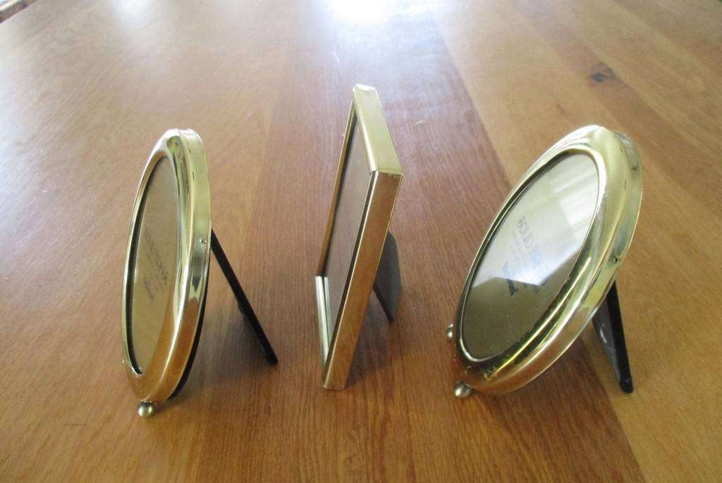 Three vintage Bowan solid brass photo frames in great unused condition