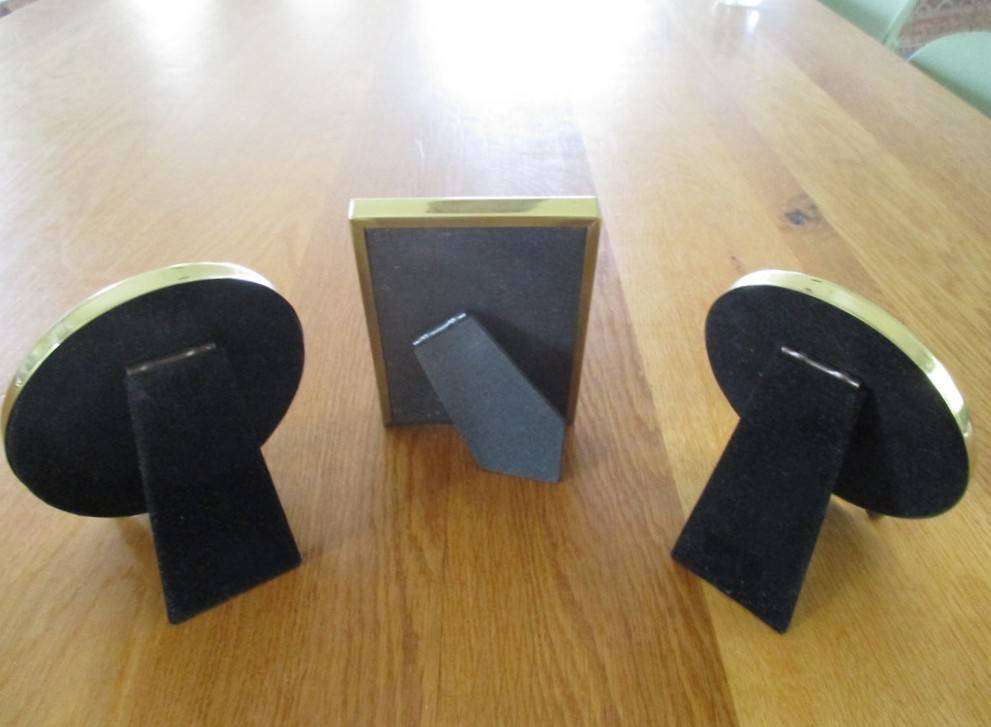 Three vintage Bowan solid brass photo frames in great unused condition
