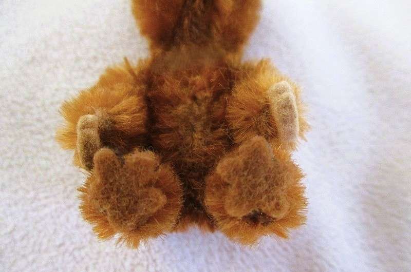 Tiniest miniature hand crafted mohair artist teddy bear with movable limbs and head - only 7cm tall