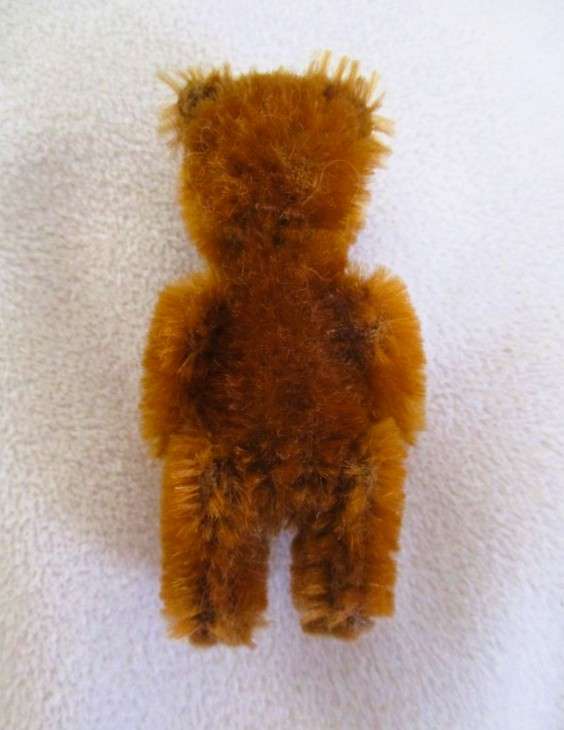Tiniest miniature hand crafted mohair artist teddy bear with movable limbs and head - only 7cm tall