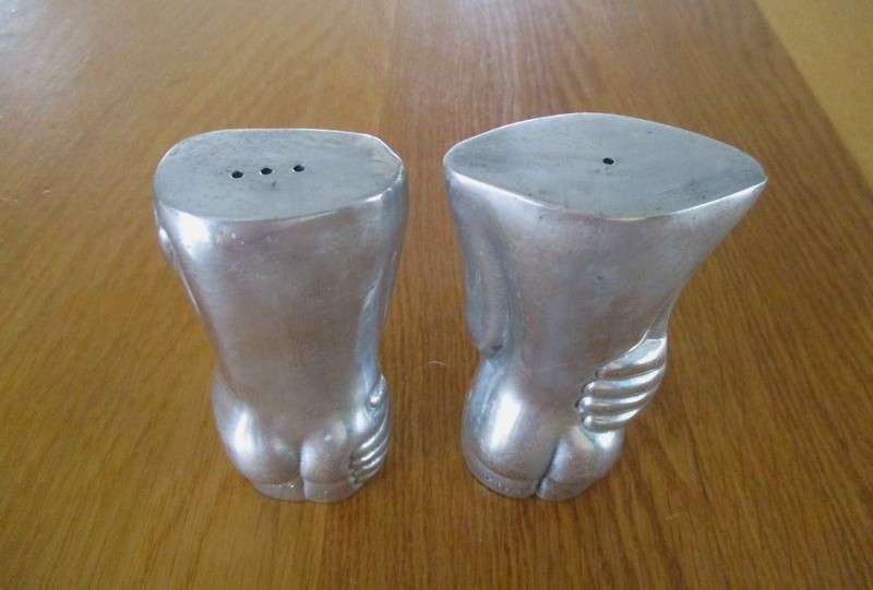 Carrol Boyes pewter male/female torso salt and pepper set
