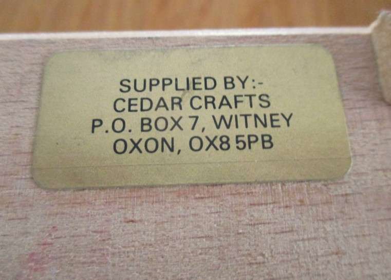 Decorative small vintage hand painted wooden box made in Witney, England