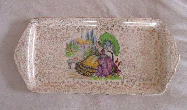 Vintage 1930's H&K Tunstall 'Crinoline Lady' sandwich plate