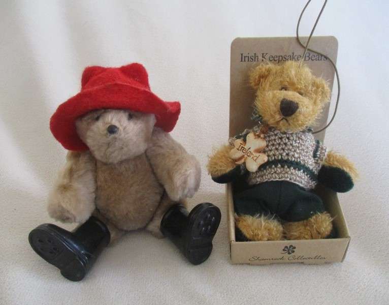 Two adorable, collectable miniature bears - Paddington (Eden) and his Irish friend (Shamrock)