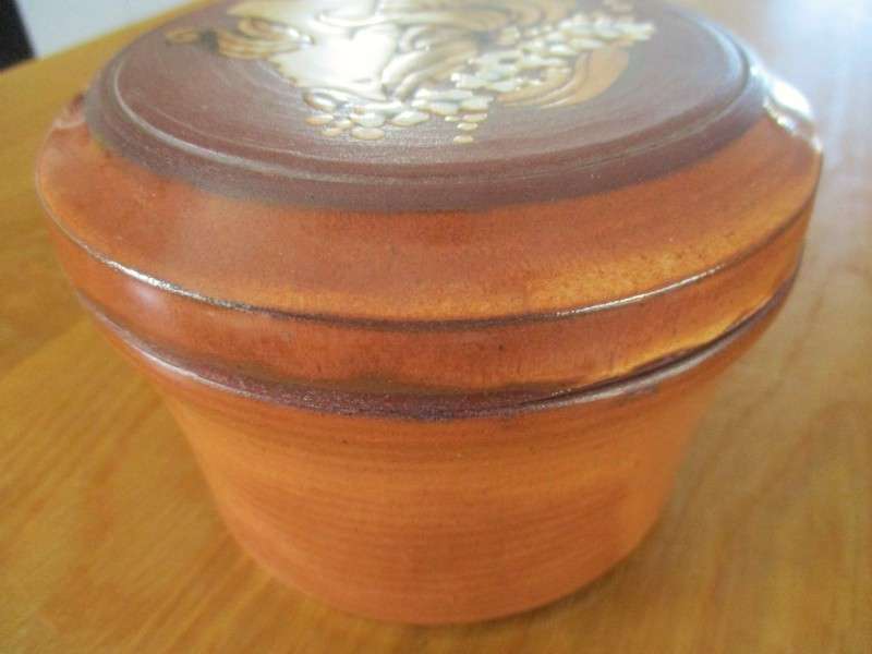 Vintage 1960`s South African Liebermann pottery dish with lid.