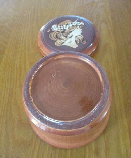 Vintage 1960`s South African Liebermann pottery dish with lid.