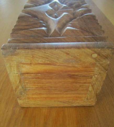 Large African hand carved solid wood box
