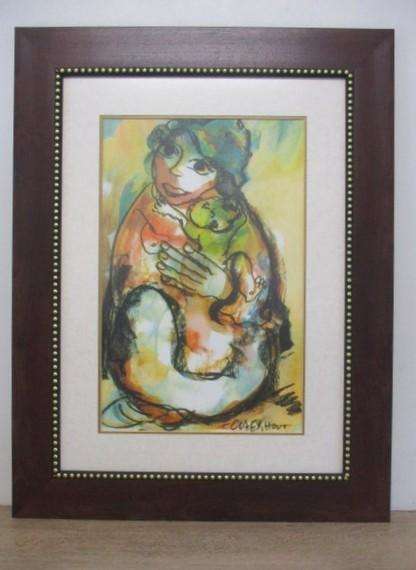 Frans Claerhout - Sunflower Child - large quality print framed in wood