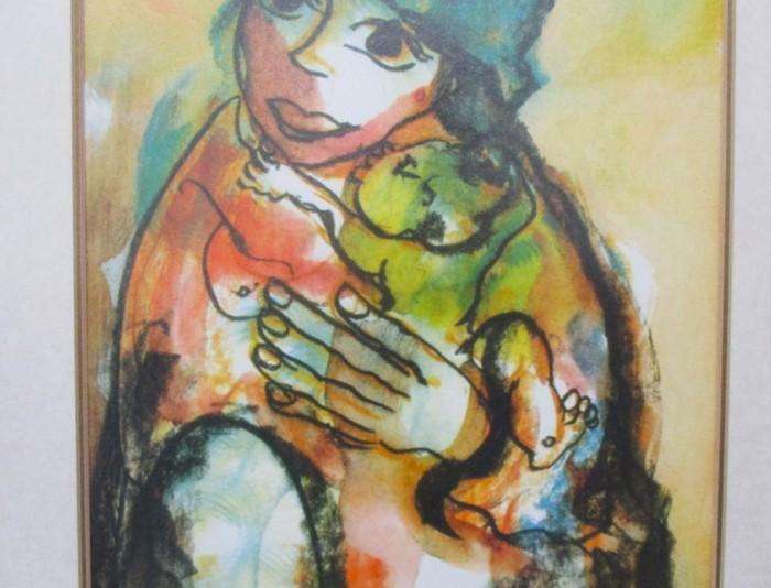 Frans Claerhout - Sunflower Child - large quality print framed in wood