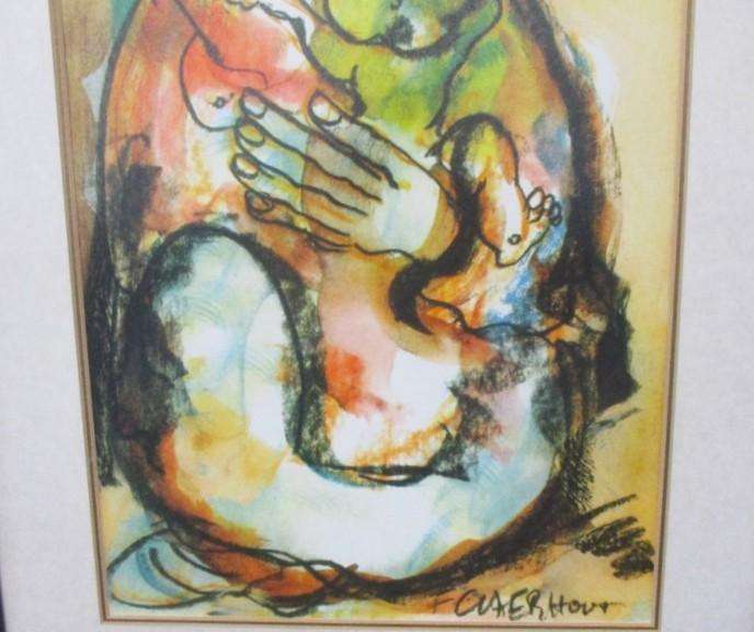 Frans Claerhout - Sunflower Child - large quality print framed in wood