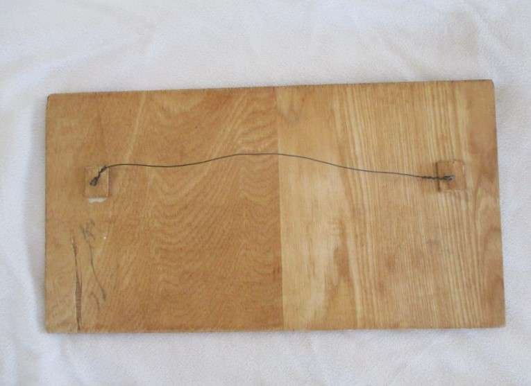 Vintage Irish Hand Painted Tiles on Wood - Nagging Wife & Long-Suffering Husband