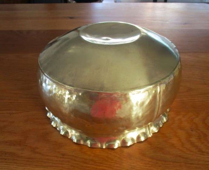 For 1gamalkatt only - Larger than most - hand hammered brass Jardiniere/Planter