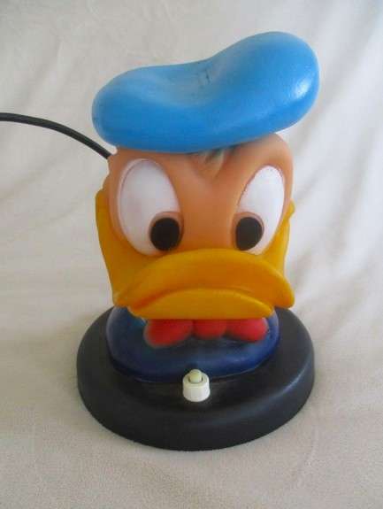 Vintage kiddies Donald Duck bedside lamp - working (with nice long cord)