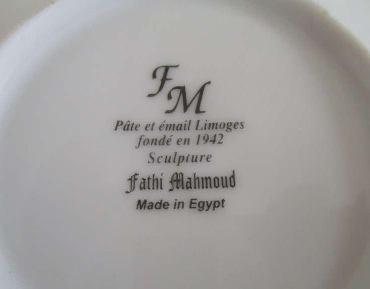 Really stunning Fathi Mahmoud, Egypt Limoges turkish coffee/expresso set of six cups and saucers
