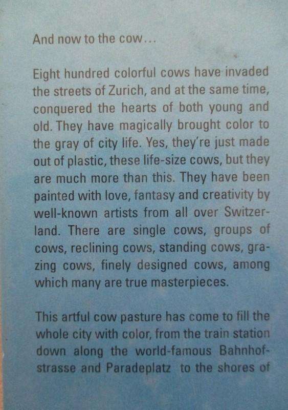 For Cow Parade collectors - an interesting book on Zurich's Cow Parade