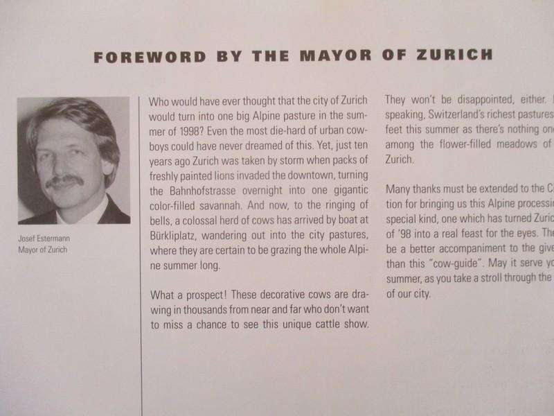 For Cow Parade collectors - an interesting book on Zurich's Cow Parade