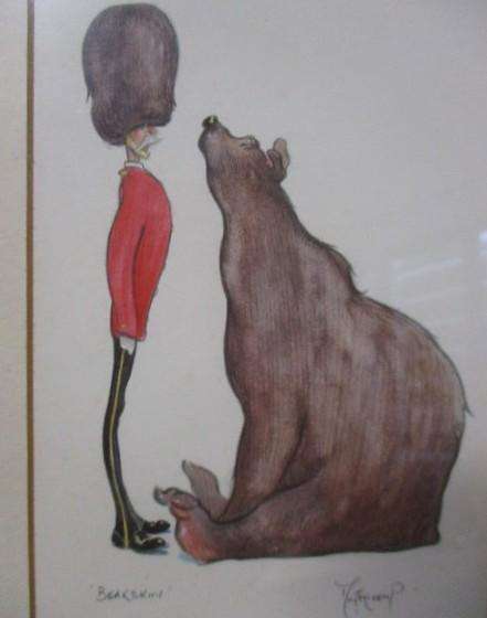 The most charming, winsome framed print - "bearskin" by artist Claire Minter-Kemp, Bristol
