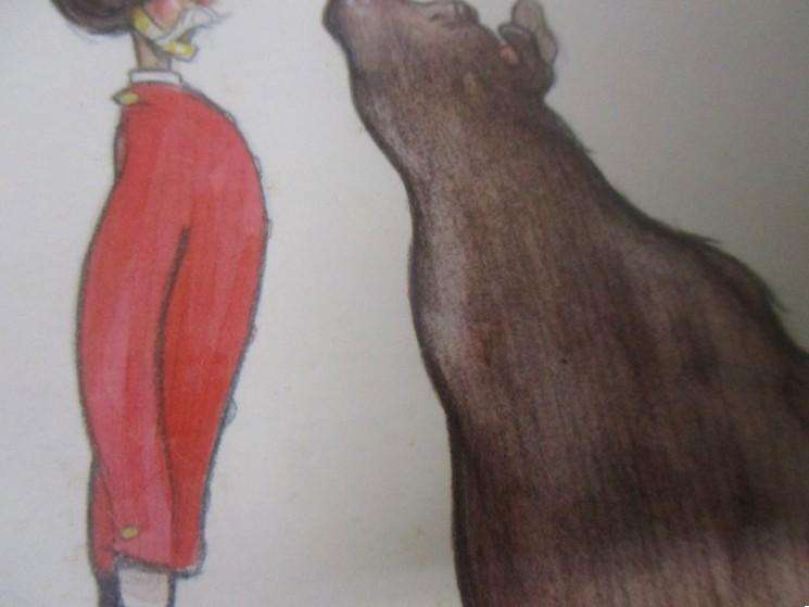 The most charming, winsome framed print - "bearskin" by artist Claire Minter-Kemp, Bristol
