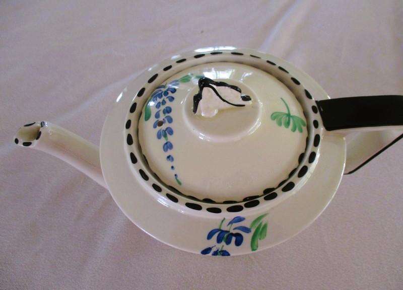 Rare 1930's Art Deco Burleigh Ware Zenith teapot with blue and yellow lupins