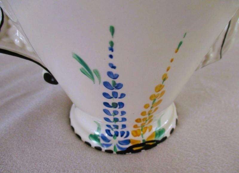 Rare 1930's Art Deco Burleigh Ware Zenith teapot with blue and yellow lupins