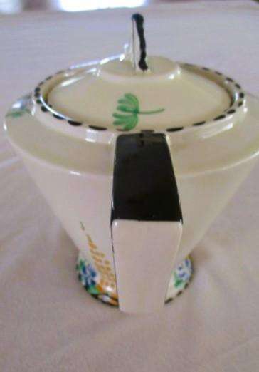 Rare 1930's Art Deco Burleigh Ware Zenith teapot with blue and yellow lupins