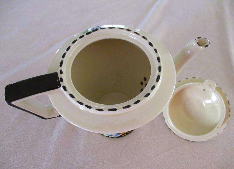 Rare 1930's Art Deco Burleigh Ware Zenith teapot with blue and yellow lupins