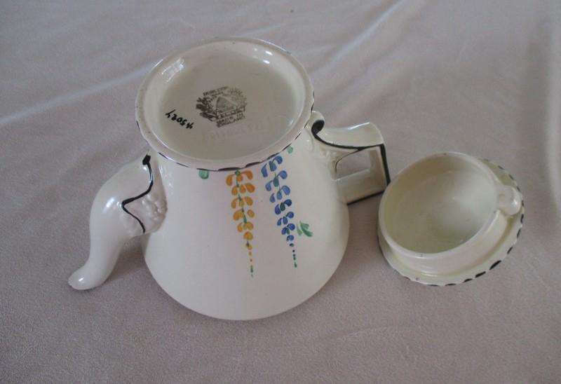 Rare 1930's Art Deco Burleigh Ware Zenith teapot with blue and yellow lupins