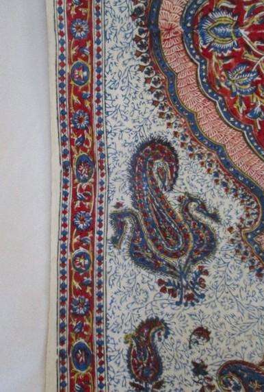 Stunning hand blocked (natural dyed) Iranian Ghalamkar runner with vibrant colours - 100mm x 530mm