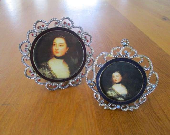 Two very decorative standing picture/photo frames