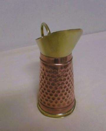 Vintage beaten copper and brass pitcher/jug made in England