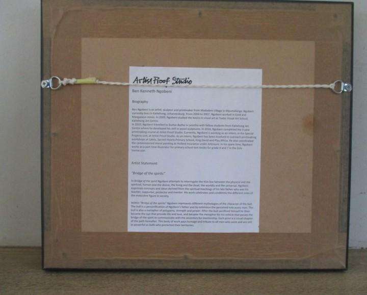 "Beyond the Veil" - limited no.2 of 10 by Ben Ngobeni - original signature in pencil - framed