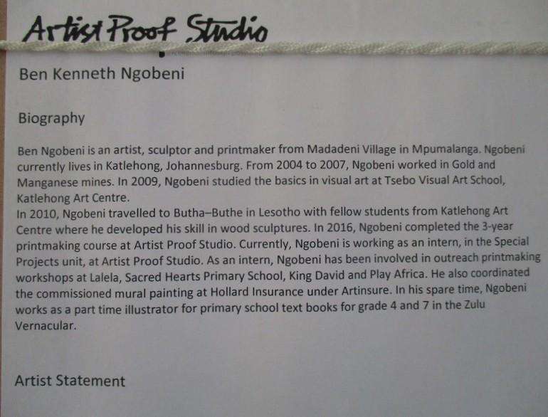 "Beyond the Veil" - limited no.2 of 10 by Ben Ngobeni - original signature in pencil - framed