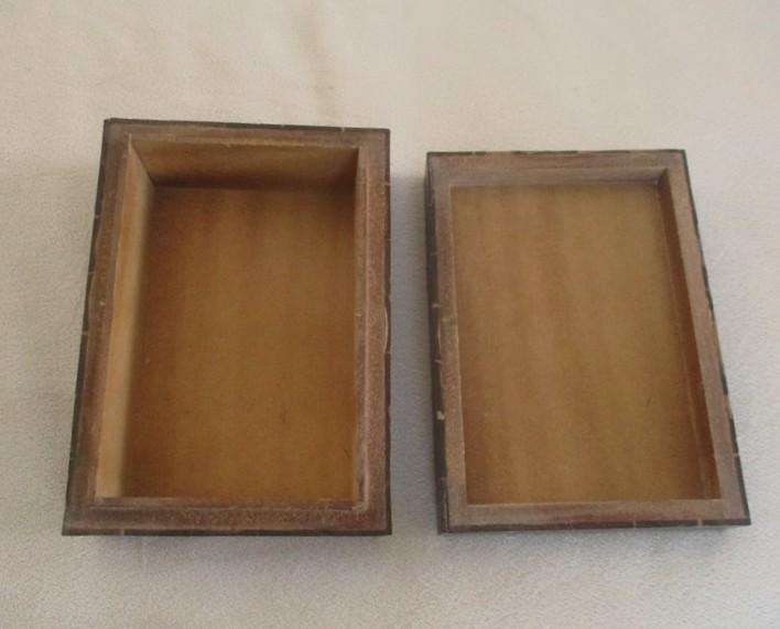 Indonesian hand painted bee box with bone and coconut husk "mosaic" tiles - unique!!