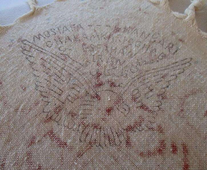 Large vintage hand blocked (natural dyed) Iranian Mostata Ghalamkar  cloth - signed