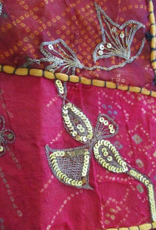 Two vintage ornate hand embroidered Indian/Thai wall hangings/cloths/couch backers