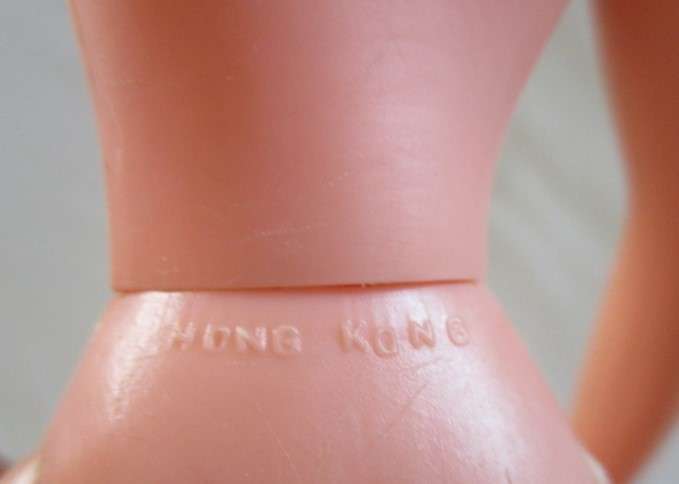 A vintage and unusual 1960's Sindy doll with numbers under hair