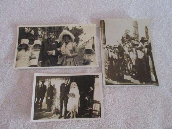 Nostalgic ephemera nearly 100 years old- a wedding in 1927 - photos, telegrams, post card and a will