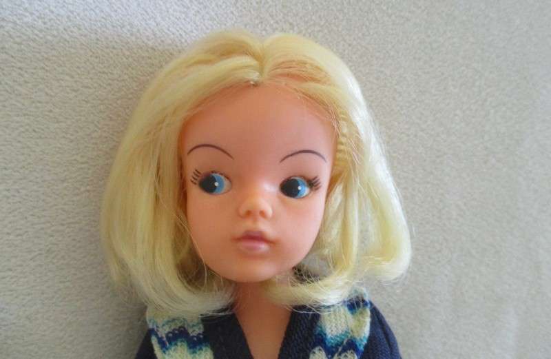 A vintage and unusual 1960's Sindy doll with numbers under hair
