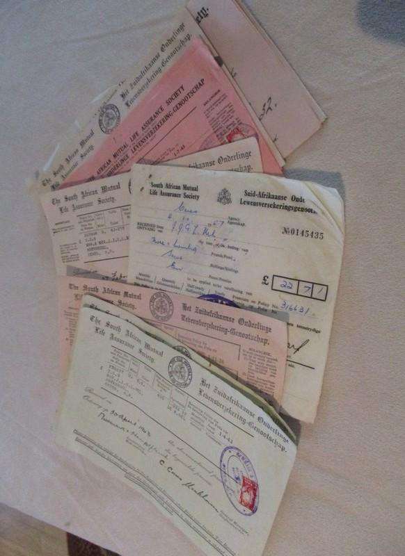 Batch of 22 Assurance company receipts all with Union of South Africa 1d stamps