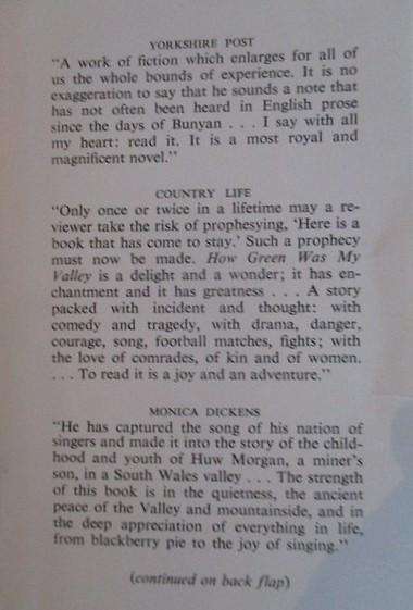 Poignant, lyrical book - How Green was my Valley by Richard Llewellyn