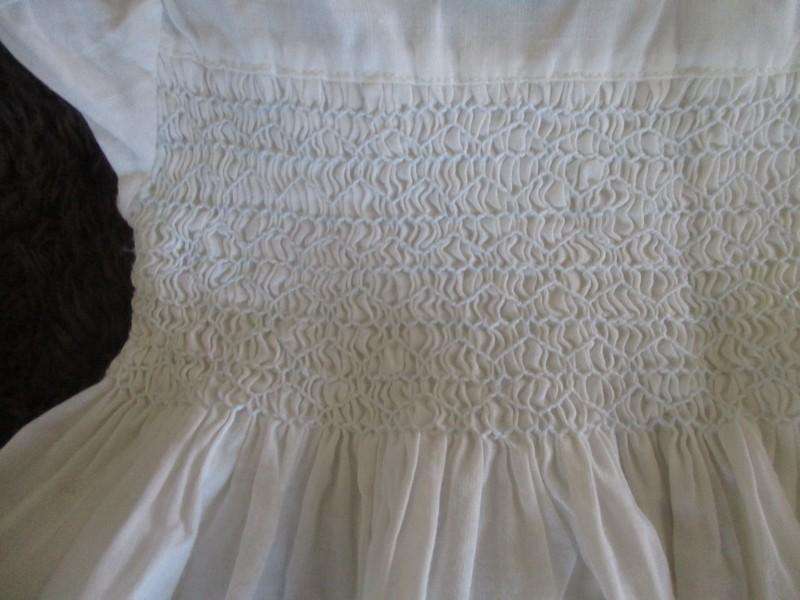 Vintage Madeira hand embroidered and smocked Baby dress for baby/display/or special antique doll