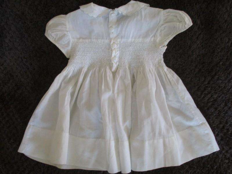 Vintage Madeira hand embroidered and smocked Baby dress for baby/display/or special antique doll
