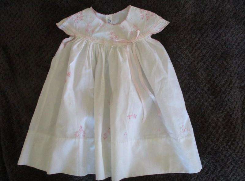 Vintage Madeira hand embroidered Baby dress for baby/display/or special antique doll