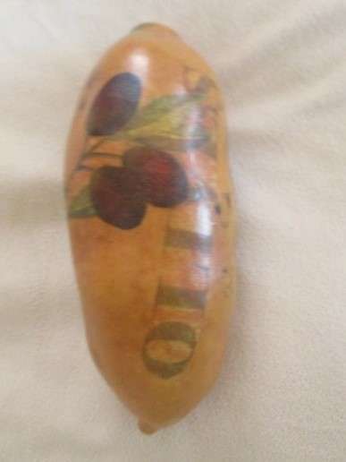 Four real hand painted and very decorative Calabashes