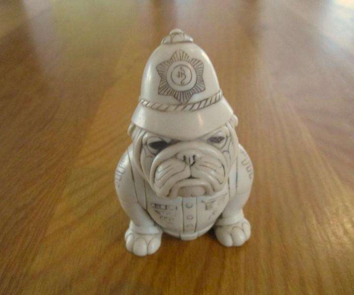 Iconic John Biccard crushed marble figurine - Bobby Bulldog - signed