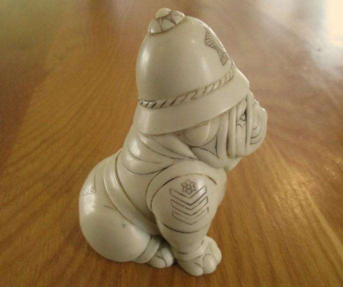 Iconic John Biccard crushed marble figurine - Bobby Bulldog - signed