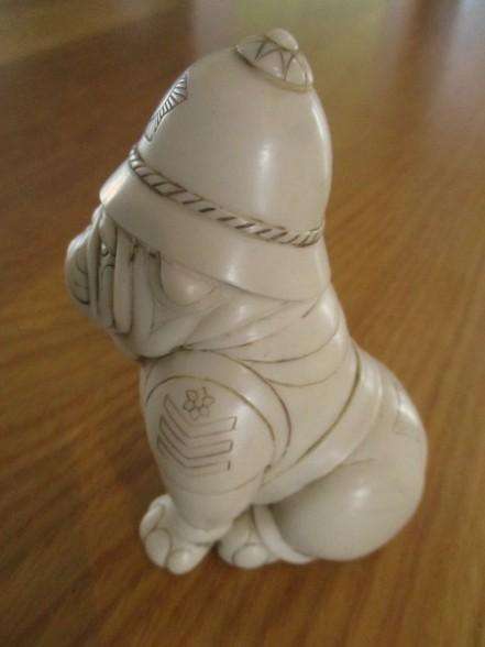 Iconic John Biccard crushed marble figurine - Bobby Bulldog - signed
