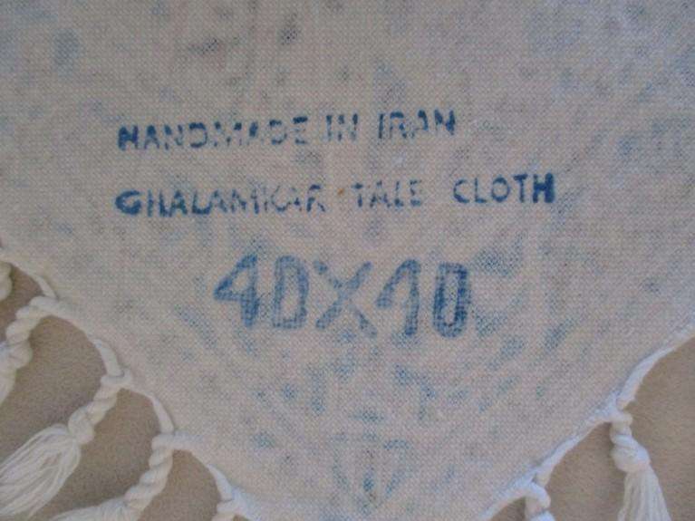 Two beautiful square hand blocked (natural dyed) Iranian Ghalamkar Tale cloths - floral design