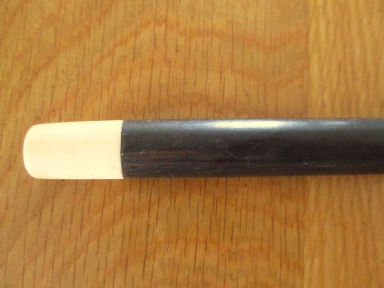Vintage ebony walking stick with bone handle and tip