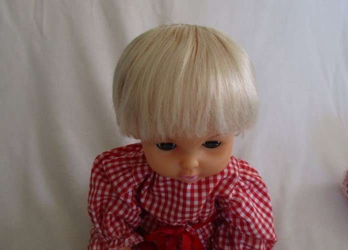 Pretty vintage First Love Baby Love drink and wet doll in pretty outfit